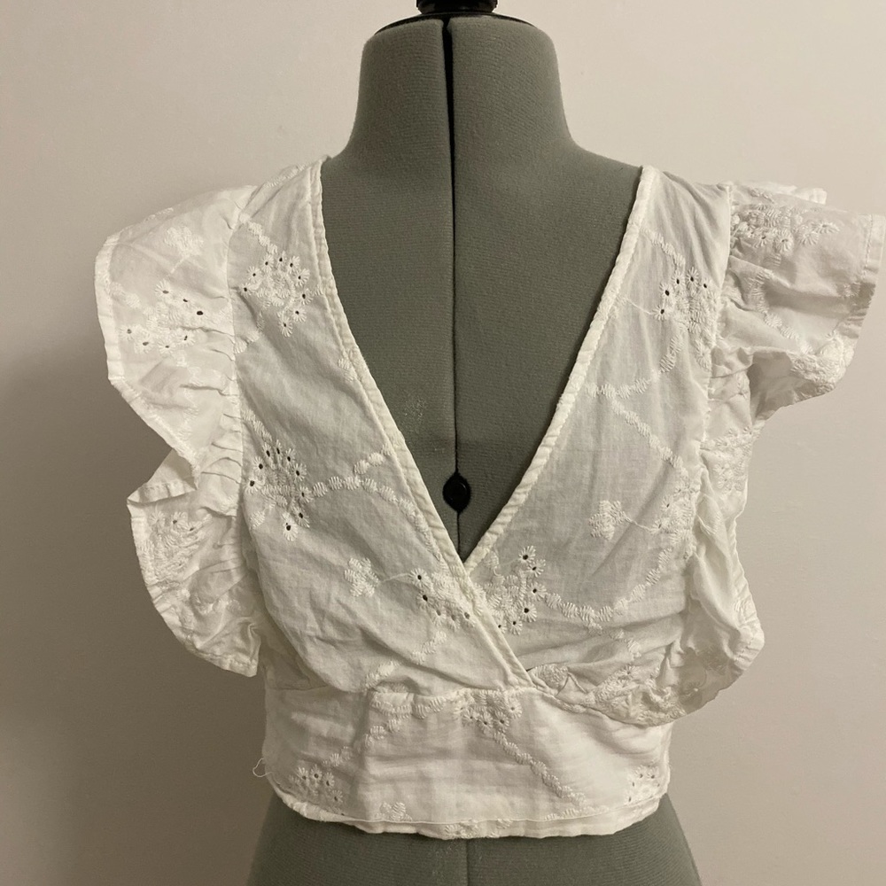 White cropped top
